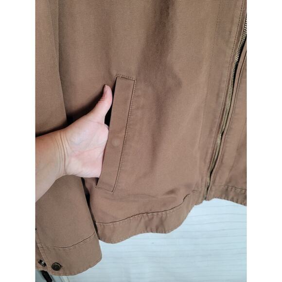 EDDIE BAUER BARN CHORE JACKET W CORDUROY COLLAR IN BROWN, SZ XL TALL - Picture 2 of 15